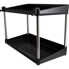 Under the Sink Kitchen Sink Organiser, Cleaning Rack, Cabinet Organiser (Black, Small)