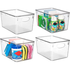 ClearSpace Plastic Storage Containers with Lids - Perfect Kitchen Organization or Pantry Storage - Fridge Organiser, Closet Organizer - Pack of 4