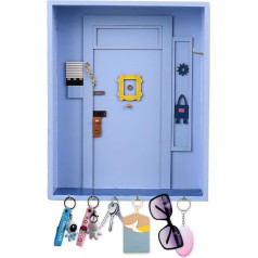 Friends Key Holder, Monica's Door Frame Keyring Cute Home Gift for TV Show, Key Holder with Shelf, Organiser Mail Key Holder for Entrance, Bathroom, Living Room, Office (Blue)