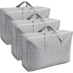 AiQInu Pack of 3 Large Storage Bags, 105 L + 84 L + 70 L, Foldable Underbed Storage Box with Handle, Waterproof, Durable Moving Bags for Bedding, Mattress Toppers, Blankets and Pillows