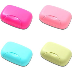 Travel Soap Case 4 Colors Square Soap Container for Travel Leakproof Soap Holder Travel Case Soap Dish Portable for Holiday Gym Hiking Bathroom (Large)