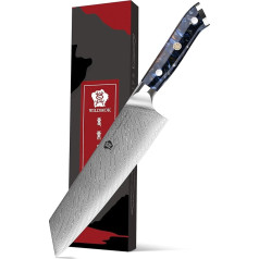 WILDMOK Kiritsuke Knife, 21 cm Japanese Damascus Steel Kitchen Knife, Resin Handle Chef's Knife, Premium Damascus Steel Knife Cooking Knife with Gift Box