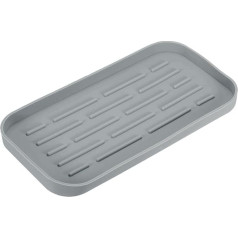 sourcing map Silicone Kitchen Sink Organiser, Silicone Soap Dispenser, Soap, Grey