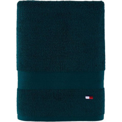 Tommy Hilfiger Plain Bath Towel, 30 x 54 Inch, 100% Cotton, 574 GSM (Dark Green)