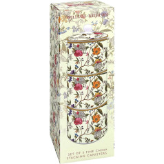 Lesser & Pavey William Kilburn Floral Stackable Kitchen Tins - Pack of 3 Storage Solutions for Coffee, Sugar, Tea or More