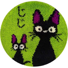 Latch Hook Rug to Make Yourself, Latch Hook Kit, Self-Knotting Set for Children and Adults, Pre-Printed Colour Pattern, 50 x 50 cm