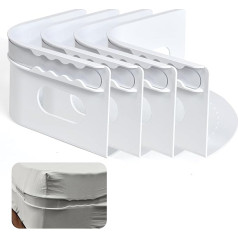 Bed Sheet Holder with Locking Strips - Bed Sheet Tensioner Holds Sheets Tight and Tight, Bed Sheet Holder Straps Fit Any Bed, No More Loose Sheets, Easy Installation - White