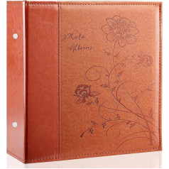 Miaikoe Photo Album 10 x 15 1000 Photos Slip In, Extra Large Capacity Leather Cover Picture Albums Holds 1000 Horizontal and Vertical 10 x 15 cm Landscape Photos for Wedding Family (Brown)