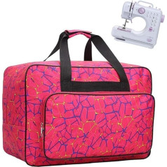 Sewing Machine Tote Bag, HomeYoo Universal Nylon Carry Bag, Universal Padded Storage Cover Carrying Case with Pockets and Handles (Red)