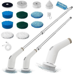 GeeSoul Electric Spin Scrubber, 13 in 1 Electric Cleaning Brush, Large Power with 2 Adjustable Speeds, Shower Cleaner Brush for Bathroom, Bathtub, Toilet, Kitchen, Gifts for