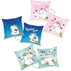 Herding Cushion Pummel Unicorn, 40 x 40 cm, Set of 3, Soft Decorative and Cuddly Cushion for Children, 100% Polyester