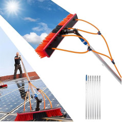 Ddasam 3-15 m Window Cleaning Rod, Water-Carrying Telescopic Rod, Glass Roof, PV System, Cleaning Device, Washing Device, Tool with Telescopic Rod and Hose Spray, Patio Roof Cleaning Devices