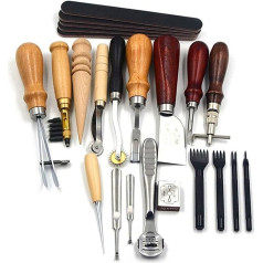Leather Craft Tool, 19cs Leather Craft Punching Tools, Leather Craft, Sewing, Carving, DIY, Handmade Groover Leather Rivets Set, Leather Craft Tools, Sewing Tool and