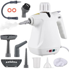 Steam Cleaner, 1000 W Steam Cleaner Floor with 11 Accessories, Steam Cleaner Handheld Device for Floors, Upholstery Furniture, Joints and Cars, Removes Dirt and Grease