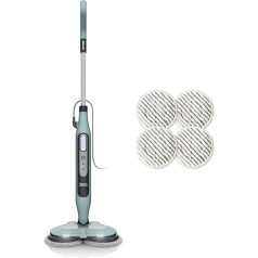 Shark Sage Green S8201EUCP Automatic Steam Mop with Steam Blaster and 6 Mud Flap Pads, 3 Steaming Functions, Stain and Dirt Removal, for All Sealed Hard Floors, 8m Cable, Sage Green