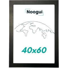 NOOGUI Picture Frame 40 x 60 cm Wood Frame 40 x 60 cm Size 40 x 60 cm Wooden Picture Frame Black Ideal for Photos and Diplomas (Black, 40 x 60 cm)