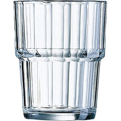 Arcoroc ARC 60026 Norvege Drinking Glass, Water Glass, Juice Glass, 160 ml, Glass, Transparent, Pack of 6