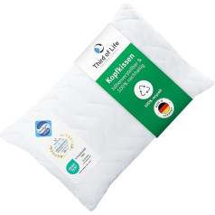 Verda Pillow - Pillow 40 x 60 cm, Made in Germany, 100% Sustainable, Orthopaedic Sleeping Pillow 40 x 60 cm Made of Recycled Fibres, Height Adjustable for Stomach, Back, Side Sleepers, Suitable for