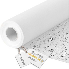 DreamRoots Waterproof Canvas, Upholstery Fabric, Sold by the Metre, 160 cm Wide, Water-Repellent Fabric, 220 g/m², 600D, Awning Fabric, Waterproof, Sold by the Metre, White, 5 m