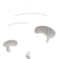 Flensted Mobiles Wave 3 Mobile, Steel, White, 60 x 60 cm
