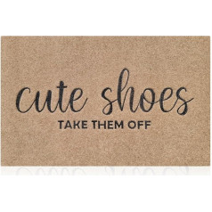 AOAOPQ Welcome Mat for Front Door Outdoor Entrance Area Rug Cute Shoes Take It Off Indoor Mats with Rubber Backing Door Mat Backing Non Slip Easy Clean