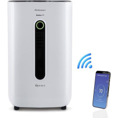 Rohnson Pro Dehumidifier - Ionic Air Purifier for Rooms up to 120 m², Smart Wi-Fi Control, Large Tank of 6.5 L, Quiet Operation with Option HEPA Filter