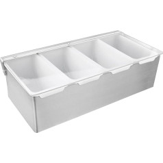 New Star Foodservice 48025 Stainless Steel Spice Dispenser with 4 Compartments (No Ice Cube Tray)