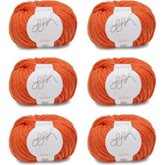 ggh Husky Box - 6 Balls - Thick Virgin Wool - Suitable for Knitting or Crocheting - Colour 055 - Coral Orange