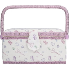 Sewing Basket Purple Premium Fabric Sewing Box Wrinkle Free Good Elasticity Sewing Organizer Wear-Resistant Portable Sewing Box