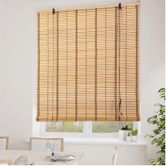 Bamboo Roller Blind, Sun Protection and Privacy Screen, for Windows and Doors, Opaque, Bamboo Blinds Inside, 80 x 160 cm