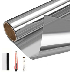 Arthome Window Film, 60 x 460 cm, Sun Protection, Mirror Film, Window Privacy Screen, Tint Film for Anti-UV Windows, Heat Protection, Mirror Film, Self-Adhesive Glass Film for Home and Office with
