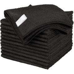 Clim Profesional Multipurpose Microfibre Cloth Strong and Durable Black Pack of 12 Extra Large Wipes 38 x 40 cm Reusable and Washable