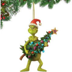 Christmas Decorations Hanging Ornament Christmas Tree Decoration Resin Pendant Green for Home Holiday Party (10cm)