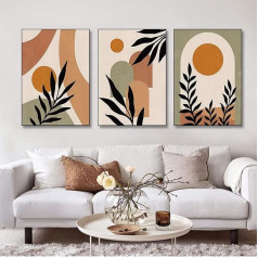 BNREDA Boho Poster Set, Abstract Line Canvas Wall Art Pictures, Modern Geometric Line Poster, Wall Pictures Decoration for Living Room, Bedroom, Without Frame (C, 50 x 70 cm x 3, Unframed)