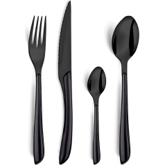 Amefa Lumino Black 1422AAAF30B60 16-Piece Cutlery Set, Stainless Steel