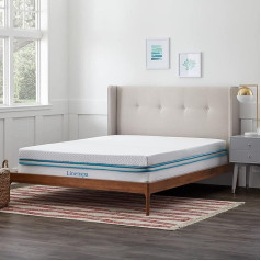 Linenspa 10cm Memory Foam Mattress Topper with Zip Cover Mattress Topper for European King (160 x 200 cm) White