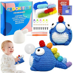 Omagie Crochet Set for Beginners Knitting for Beginners Set Crochet Set Animals Crochet Set for Beginners, Complete Crochet Set Animals, Starter Crochet Animal Set for Adults, Animals Crochet Set
