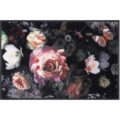wash+dry Door Mat, Night Roses 50 x 75 cm, Washable for Indoor and Outdoor Use