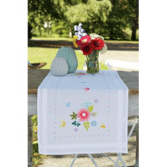 Vervaco PN-0175588 Printed Table Runner Embroidery Set, Cotton, Multi-Colour, Approx. 40 x 100 cm / 16 x 40 Inches
