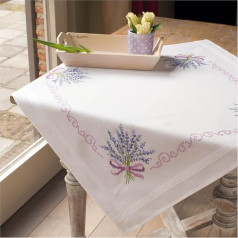 Vervaco Embroidery: Tablecloth: Lavender, 100% Cotton Multi-Colour, 40 x 6 x 20 cm