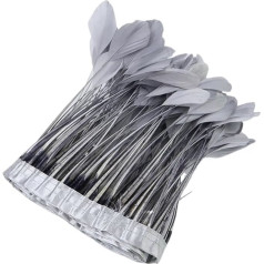 Deko Federn 3 Stück Federn zur Verzierung, 2 m, farbige Federn, Borten for Hochzeit, Schmuck, Kleid, Dekorationen, Fransen, Kleidung, DIY, Kunsthandwerk, Party Für Hüte, Innendekoration(Gray)