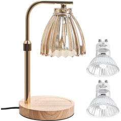 Candle Warmer Lamp, Fragrance Lamp with Timer and Dimmer, Height Adjustable Candle Holder, 2 Bulbs, Vintage Candle Warmer for Scented Candles in Glass, Home, Bedroom, Decoration