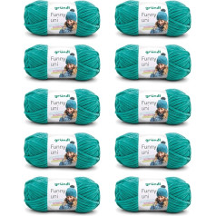 Gründl Funny Plain Soft Chenille Wool for Crocheting, Chenille Yarn Made of 100% Polyester, 10 Balls (100 g/120 m, Needle Size: 5-6), Emerald