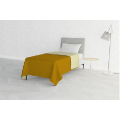 Italian Bed Linen Q-SUMMER-senape/crema-1P Summer Quilt Mustard/Cream 100% Microfibre 170 x 250 cm