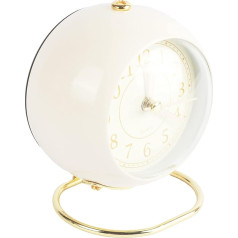 Analogue Alarm Clock, No Ticking Alarm Clock for Girls and Boys, Battery Operated, Alarm Clock with Night Light, Retro Loud Alarm Clock for Deep Sleepers (Beige)