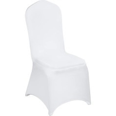 VEVOR White Spandex Chair Covers for Weddings, Removable, Washable, Banquet Ceremony, 50 Pieces