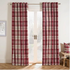 OHS Red Curtains for Bedroom Grommet Dorset Woven Modern Decorative Curtains for Living Room Bedroom Home Insulated Summer Winter Soft Curtains 66 x 54 Inch