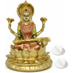 alikiki Hindu Goddess Saraswati Statue - 11.2cm H Indian God Saraswati Idol Sculpture Diwali Gifts for Indian Home, Temple Mandir Pooja Item Car Dashboard Decor
