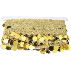 Sarini 10 Yards Belly Dance Belt Gold Tassel Trim for Clothing, Dress, Decorations, Dancewear Accessories