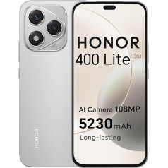 HONOR 400 Lite Smartphone 5G, 256GB/8GB RAM, Simlock-Free Android Mobile Phone without Contract (108MP with AI Camera Button, 6.7 Inch Display, 5230 mAh, Android 15, Dual SIM, NFC) Velvet Grey